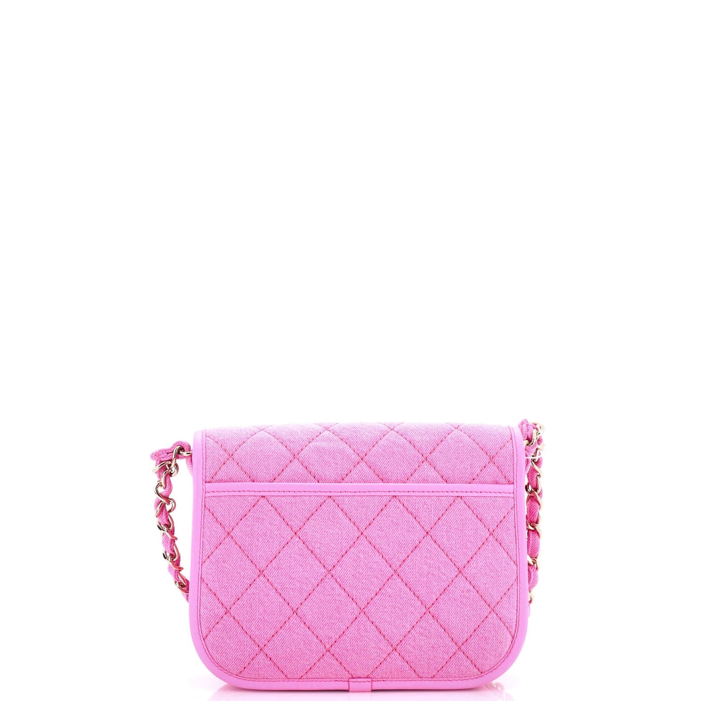 Flap Messenger Bag Quilted Denim Small