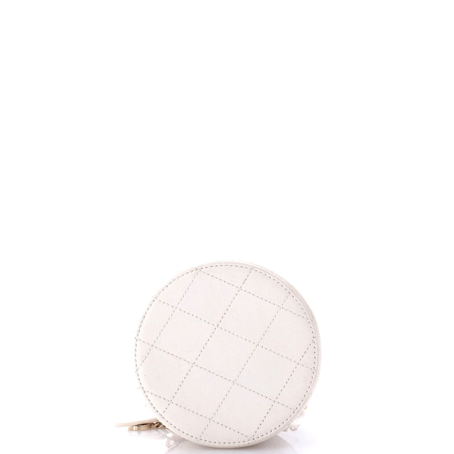 CC Round Vanity Case with Chain Quilted Lambskin Mini