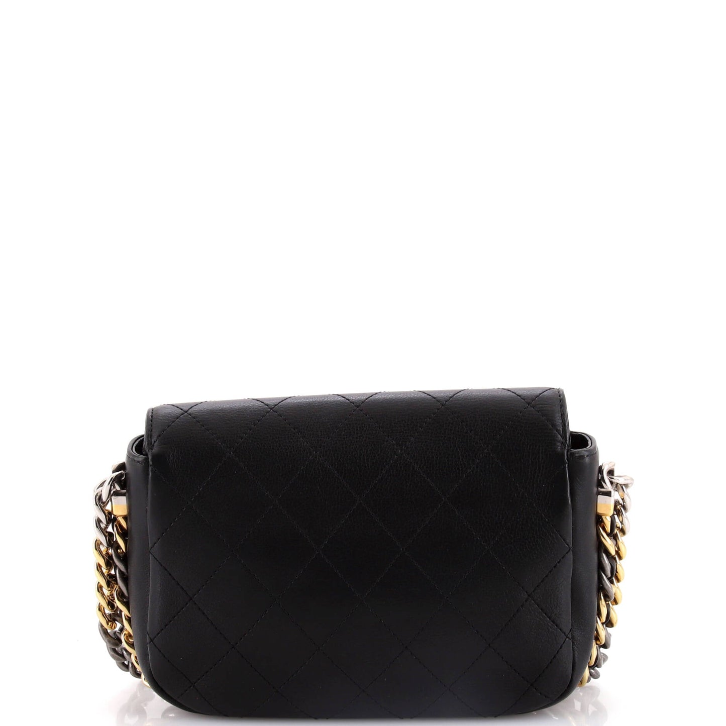 Two Tone Envelope Flap Bag Quilted Calfskin Medium