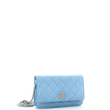 Crystal Woven CC Wallet on Chain Quilted Caviar