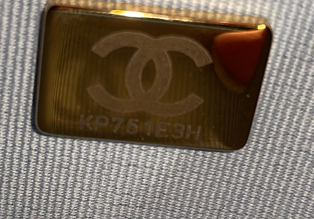 Crystal Woven CC Wallet on Chain Quilted Caviar