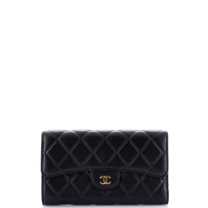 L-Flap Wallet Quilted Lambskin Long