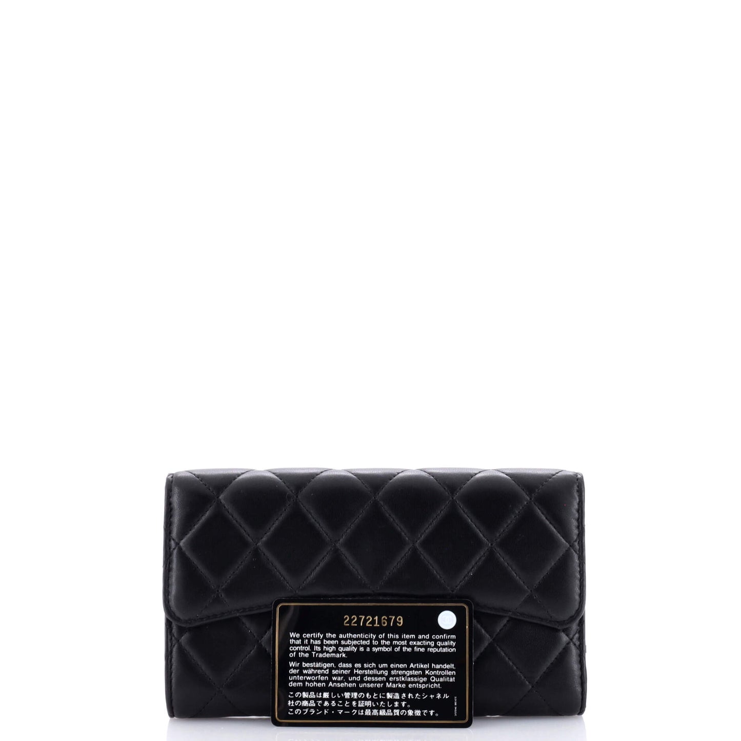 L-Flap Wallet Quilted Lambskin Long