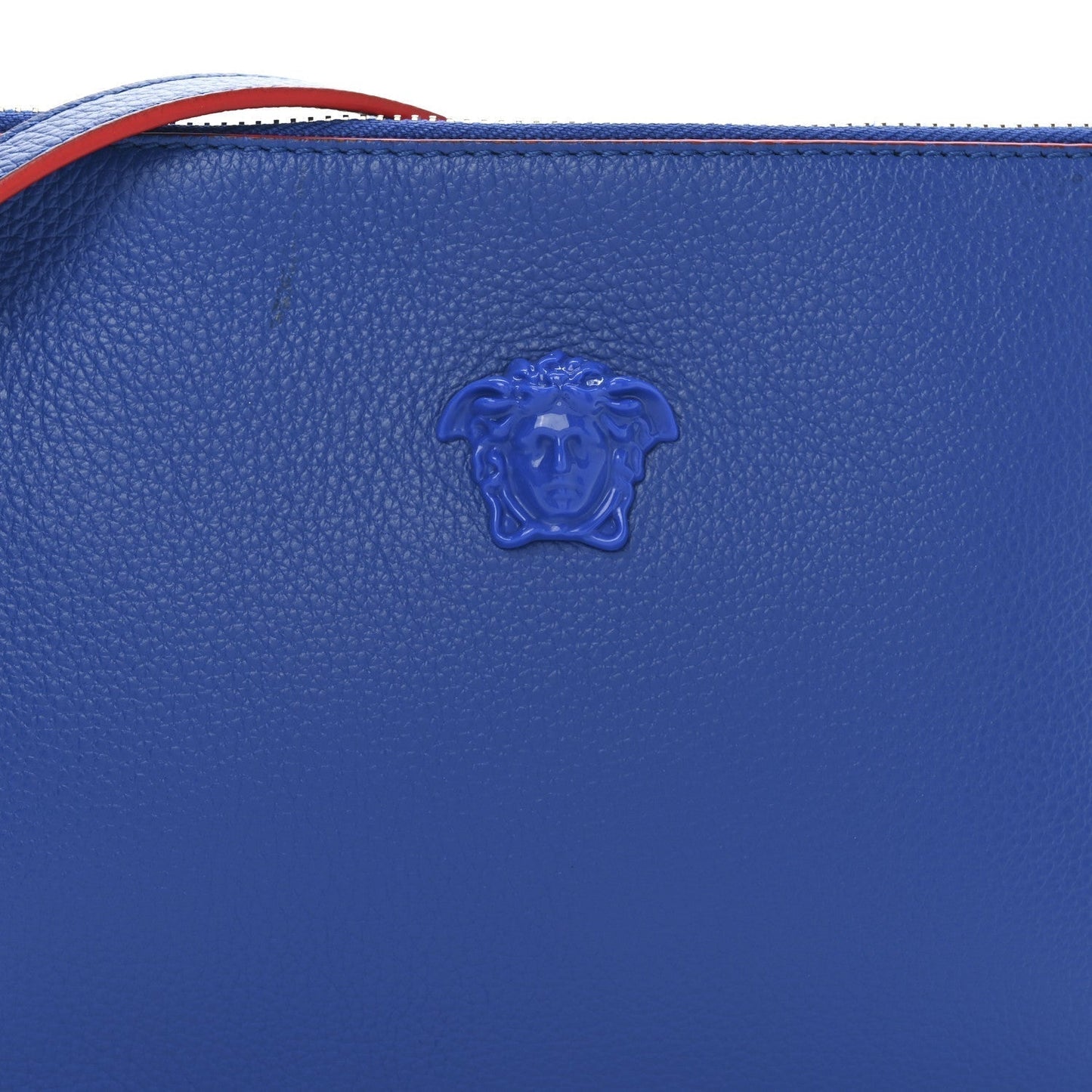 Versace Calfskin Medusa Crossbody Flat Pouch Blue