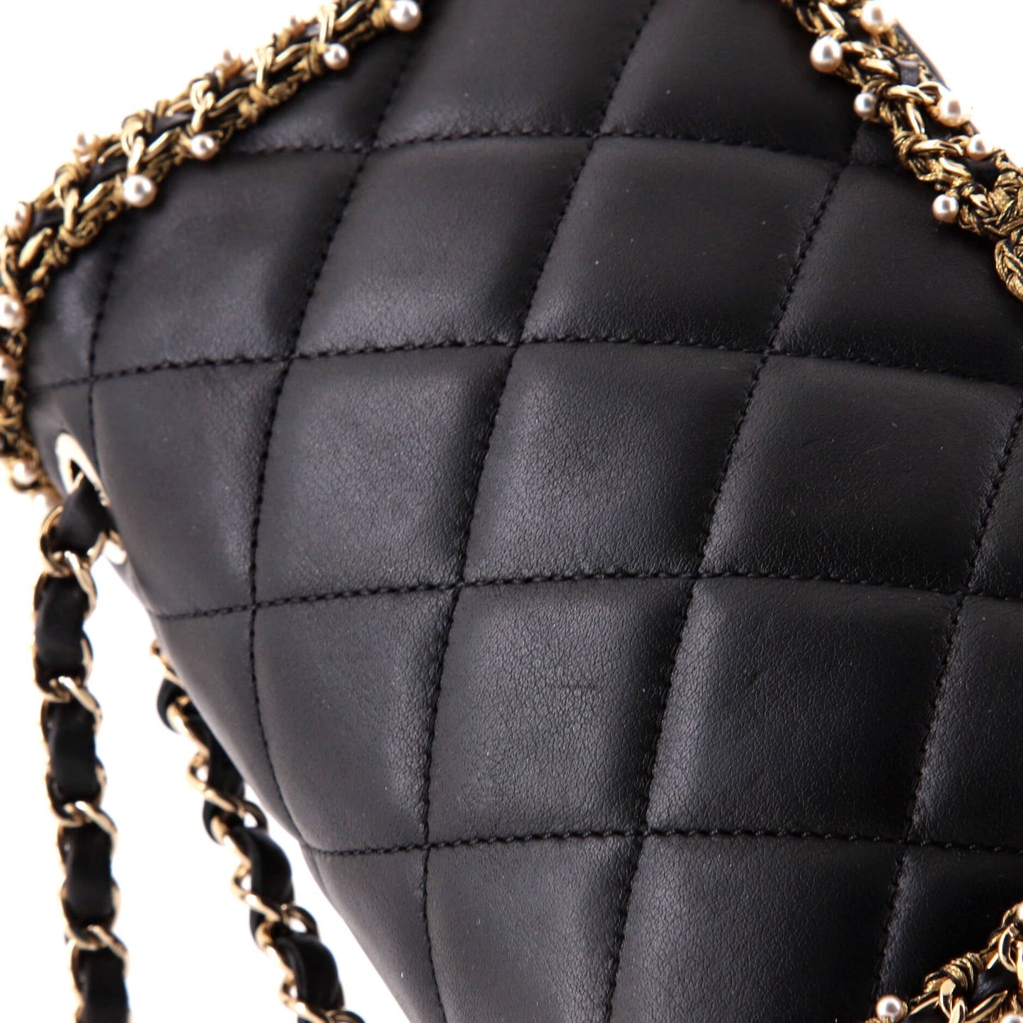 Pearl Edge Flap Quilted Lambskin Mini