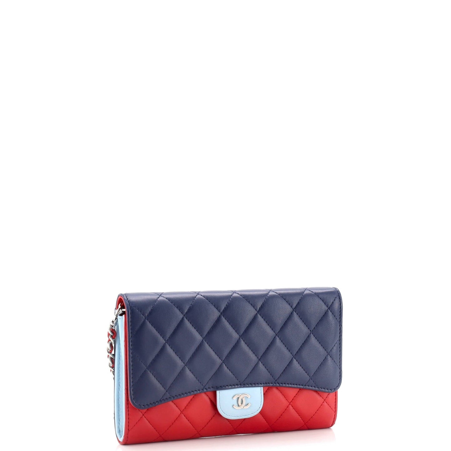 Wallet on Short Chain Quilted Lambskin