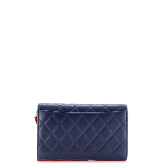 Wallet on Short Chain Quilted Lambskin
