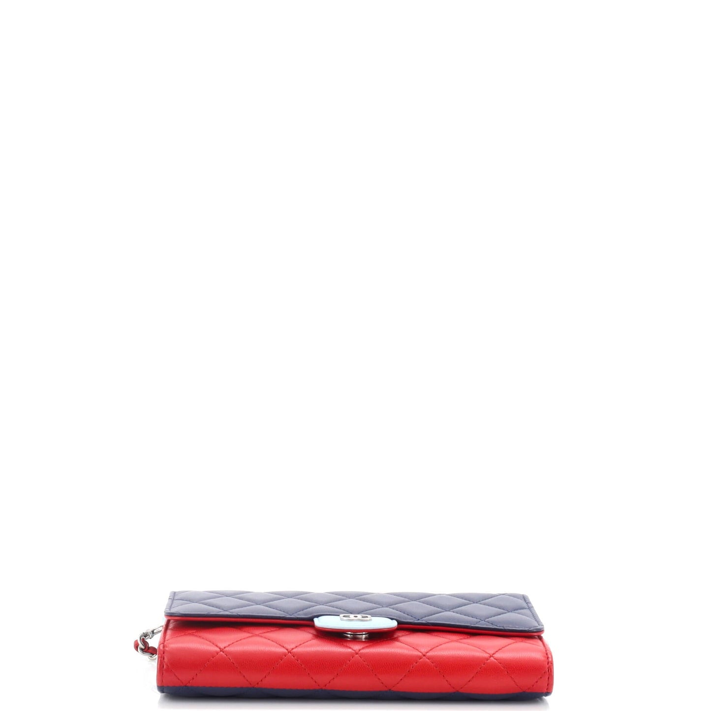 Wallet on Short Chain Quilted Lambskin