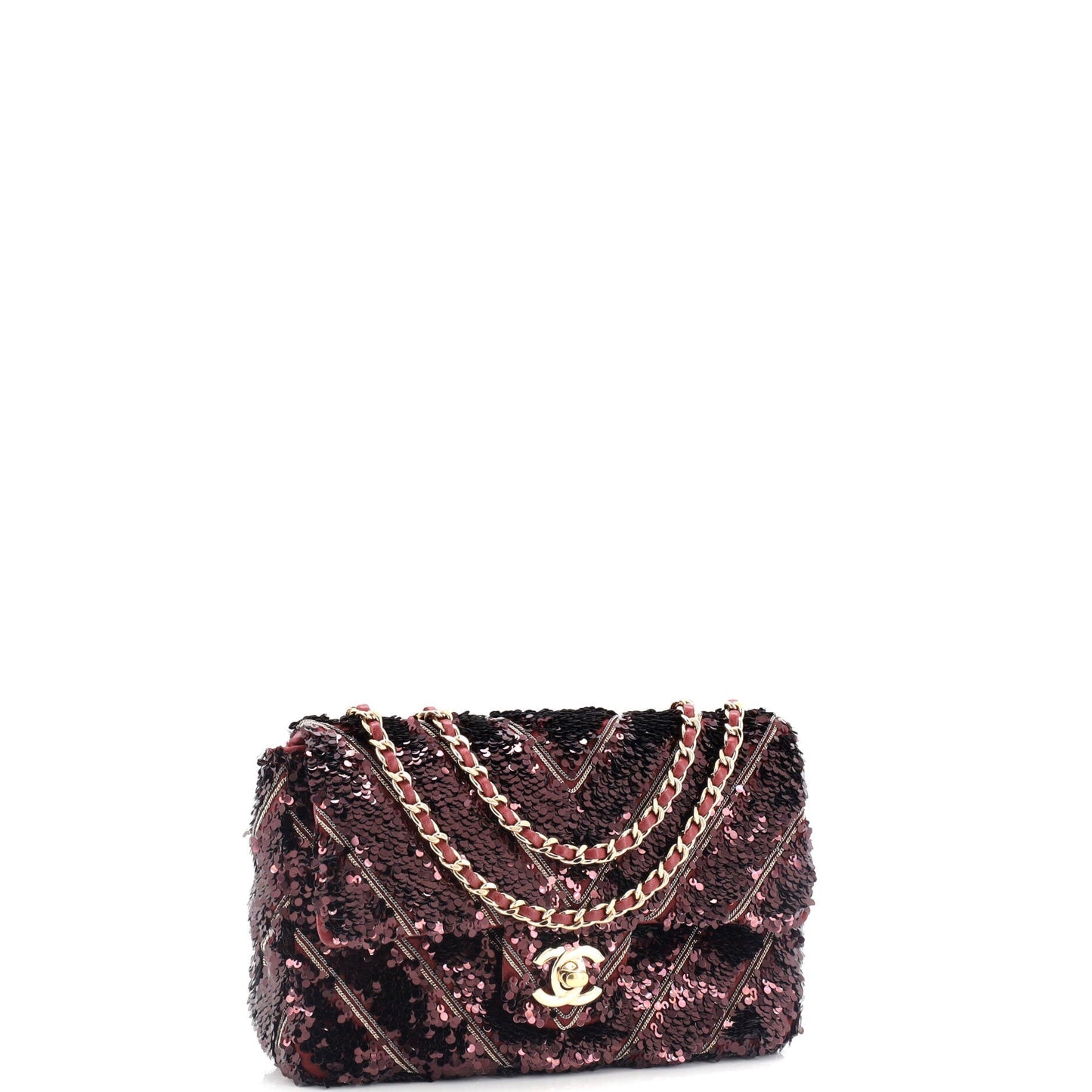 CC Flap Bag Chevron Sequins Mini