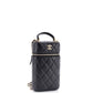 Classic Vanity Top Handle Phone Holder with Chain Quilted Lambskin