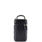Classic Vanity Top Handle Phone Holder with Chain Quilted Lambskin