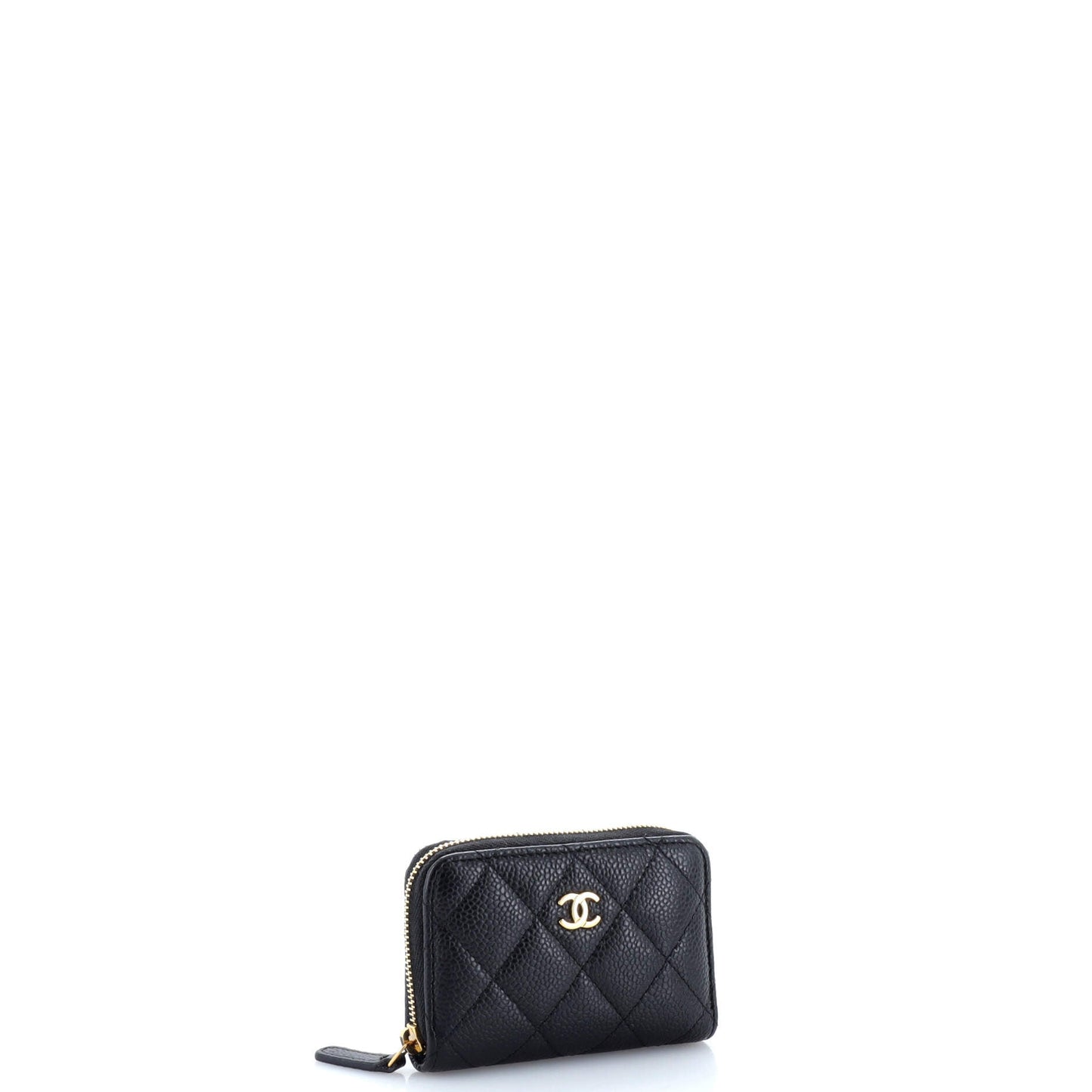CC Zip Coin Purse Quilted Caviar Small