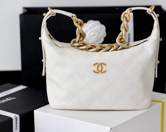 CHL - Medium Hobo Bag White For Women 11in/28cm