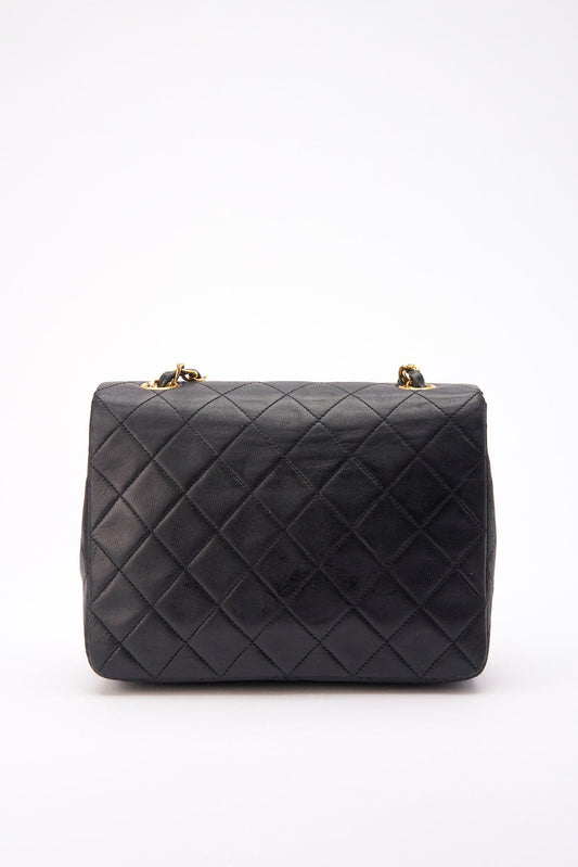Chanel   Black Small Square Classic Flap with 24k gold plated hardware