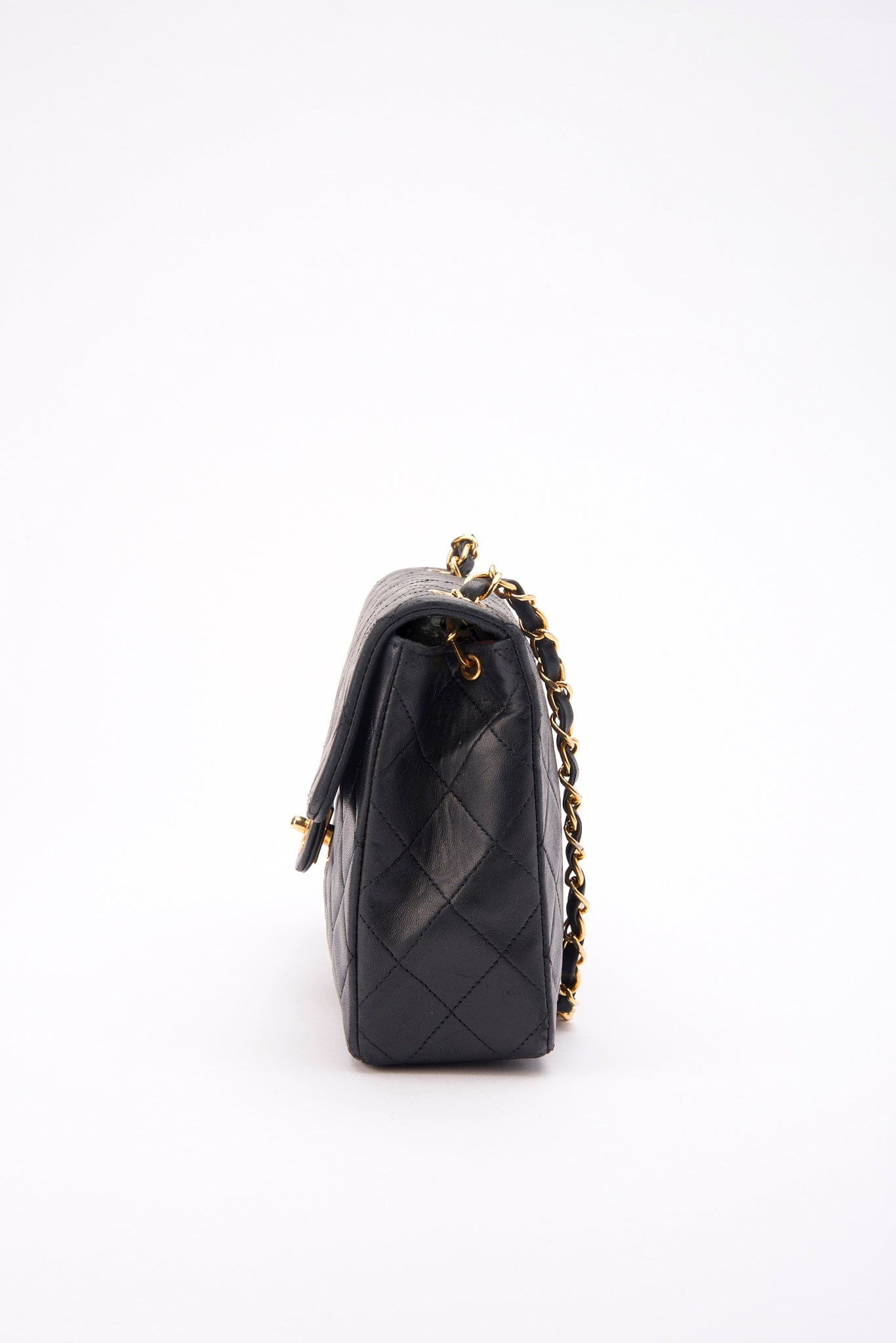 Chanel   Black Small Square Classic Flap with 24k gold plated hardware