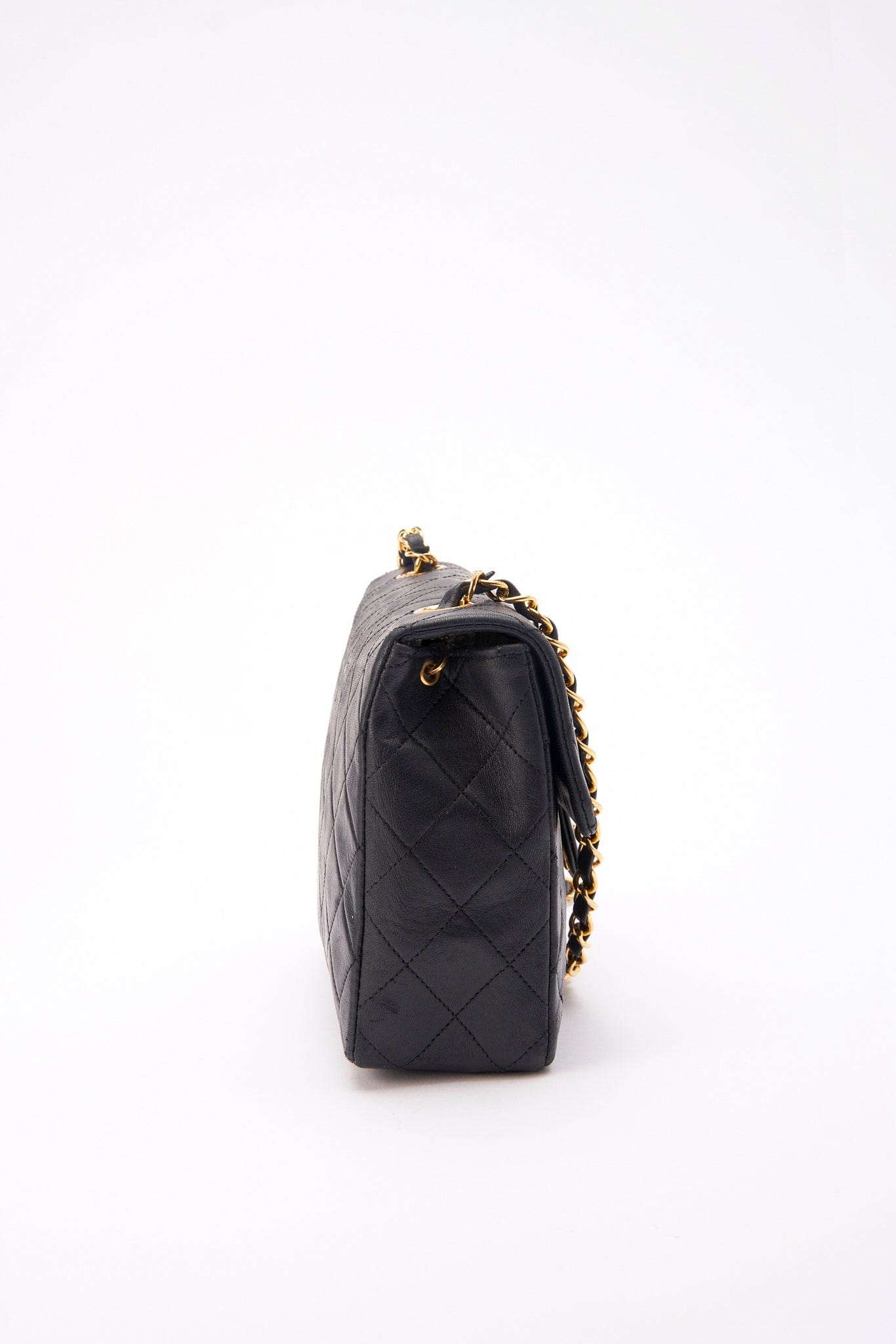 Chanel   Black Small Square Classic Flap with 24k gold plated hardware