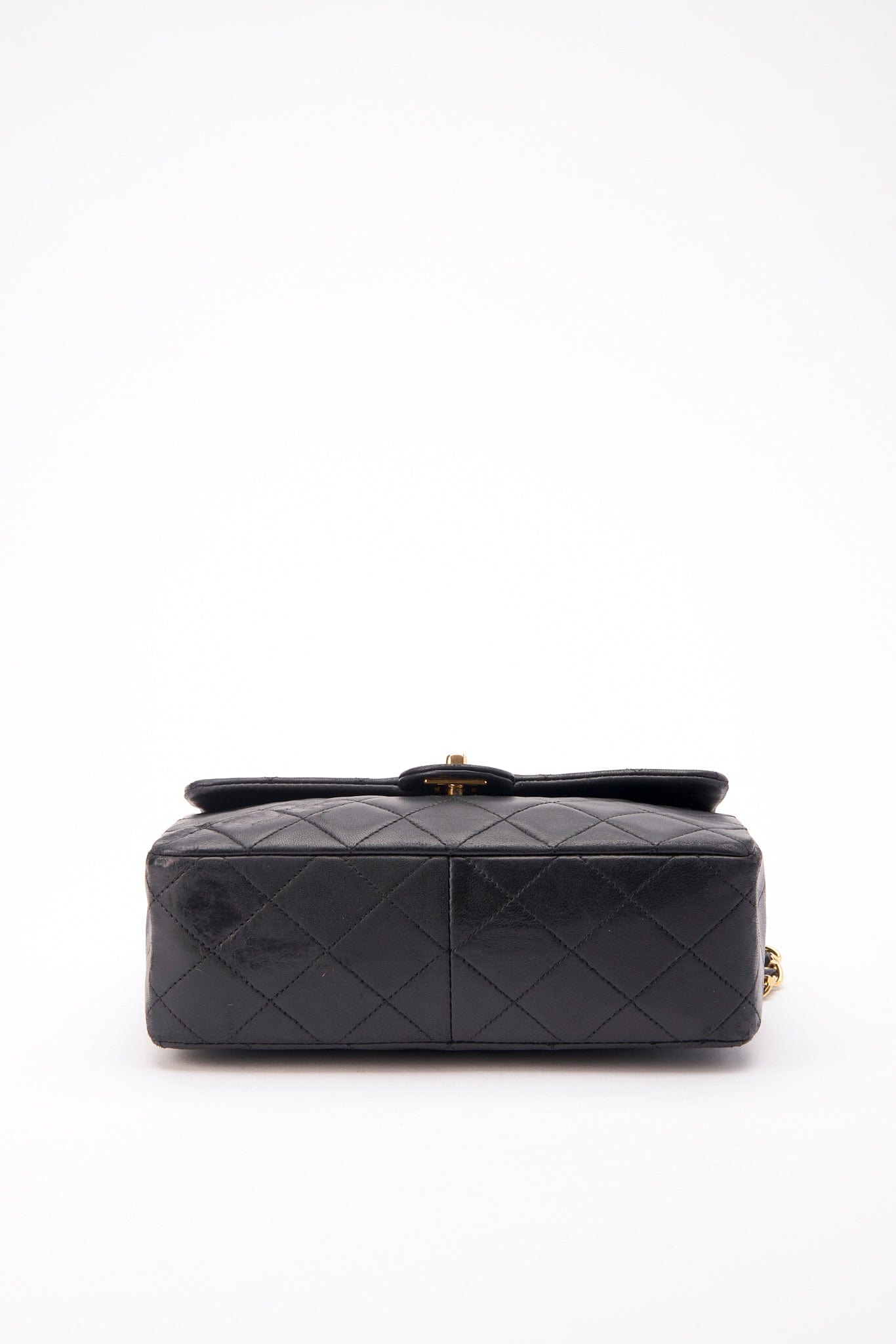 Chanel   Black Small Square Classic Flap with 24k gold plated hardware