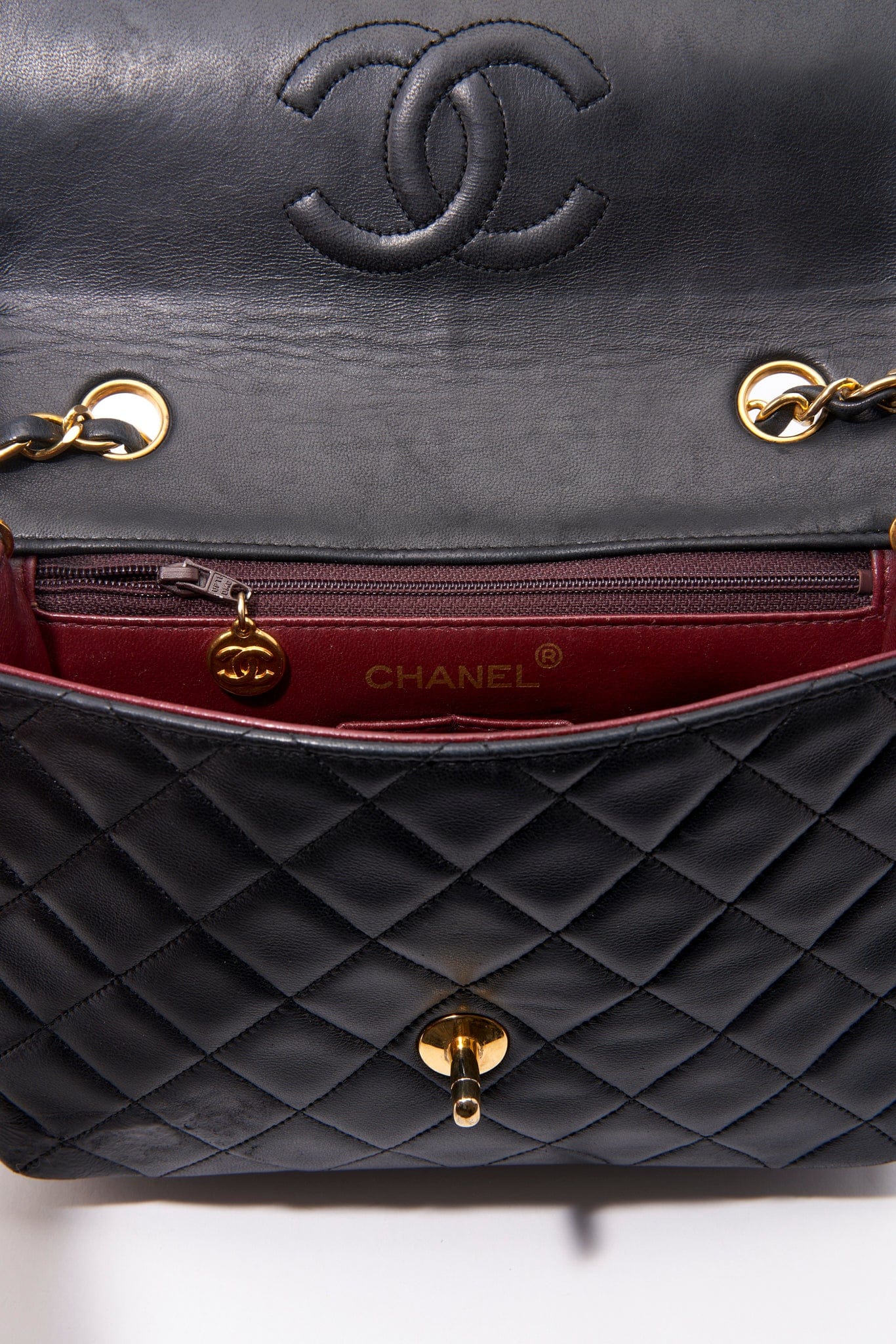 Chanel   Black Small Square Classic Flap with 24k gold plated hardware