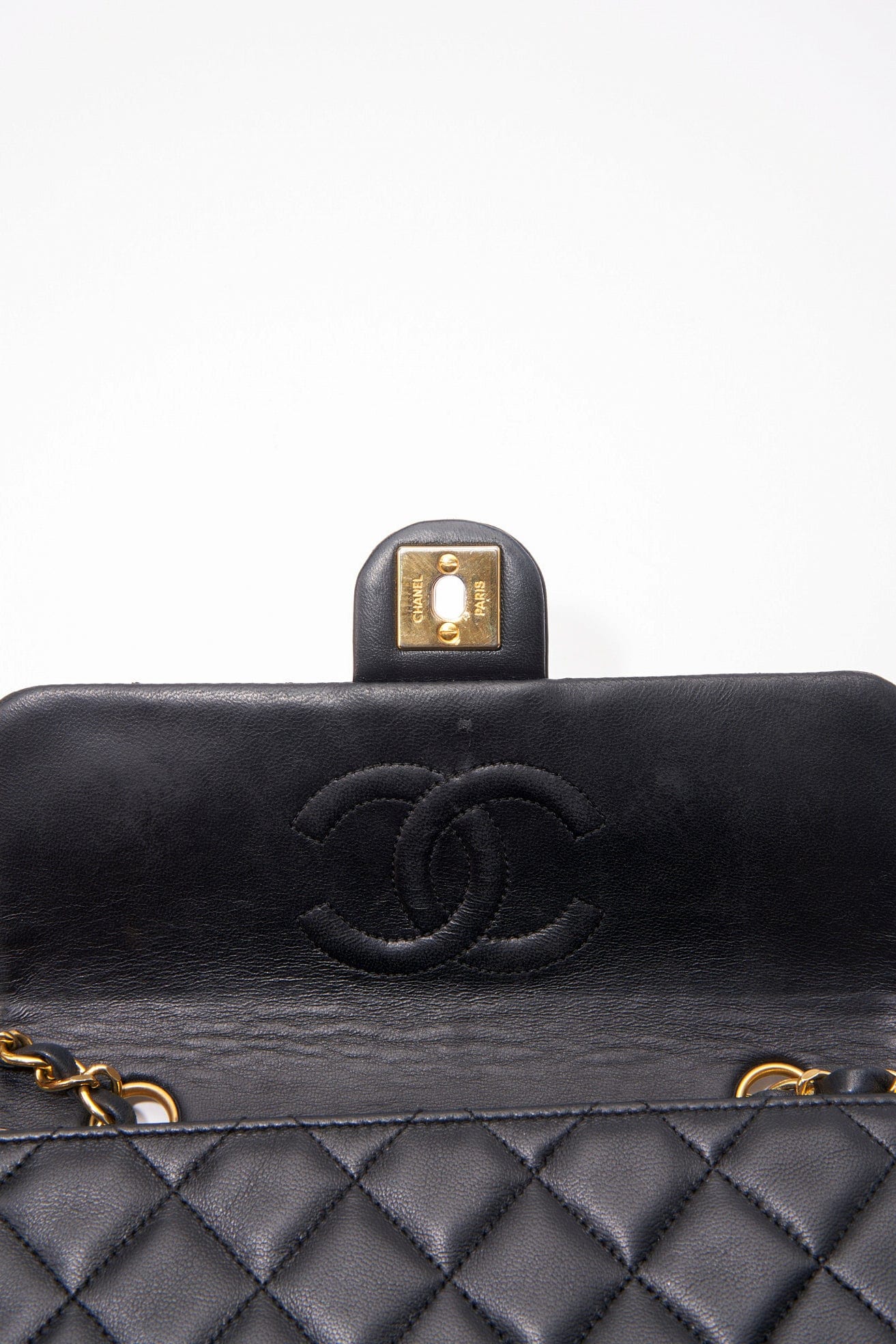 Chanel   Black Small Square Classic Flap with 24k gold plated hardware
