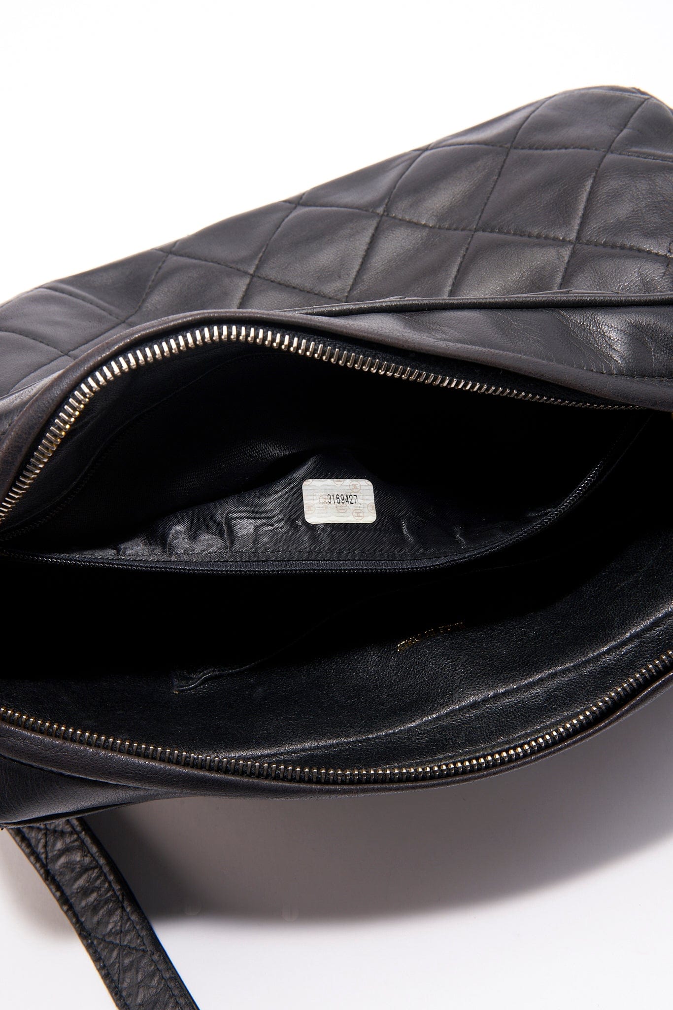 Chanel Quilted Black Camera Crossbody Bag