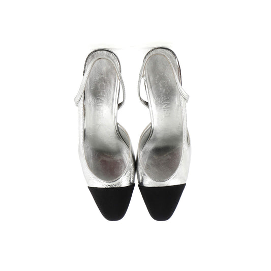 Women’s Cap Toe Slingback Pumps Leather