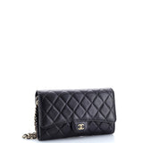 Wallet on Short Chain Quilted Lambskin