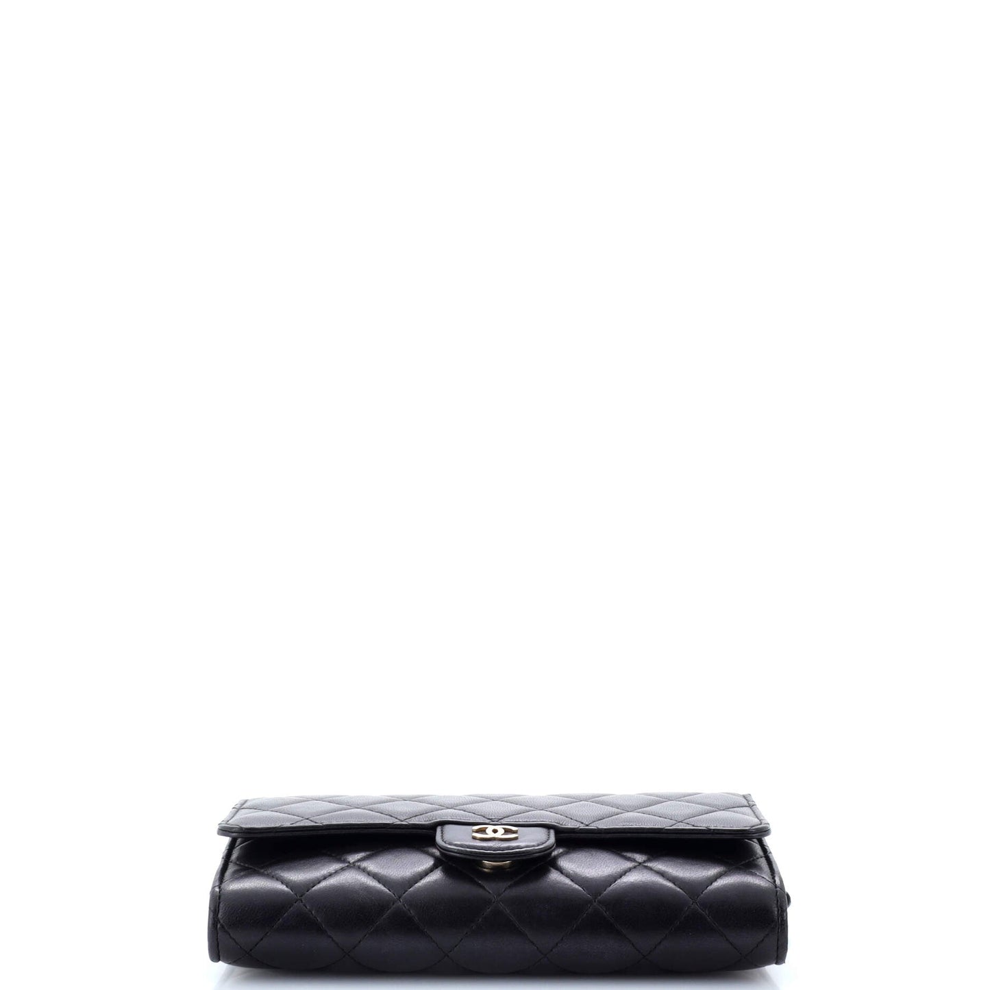 Wallet on Short Chain Quilted Lambskin
