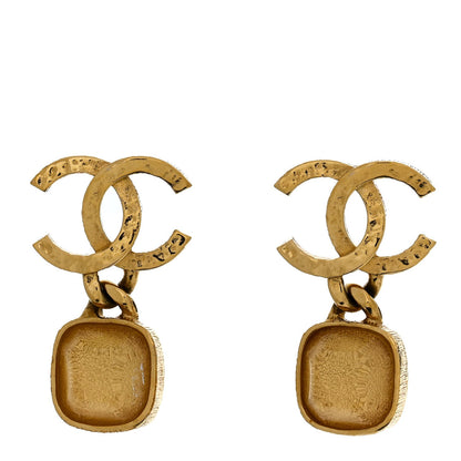 Amelia Metal Natural Stones CC Drop Earrings Gold