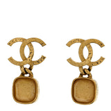 Amelia Metal Natural Stones CC Drop Earrings Gold