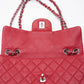 Chanel Red Caviar Leather Single Flap With Silver Hardware