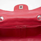 Chanel Red Caviar Leather Single Flap With Silver Hardware