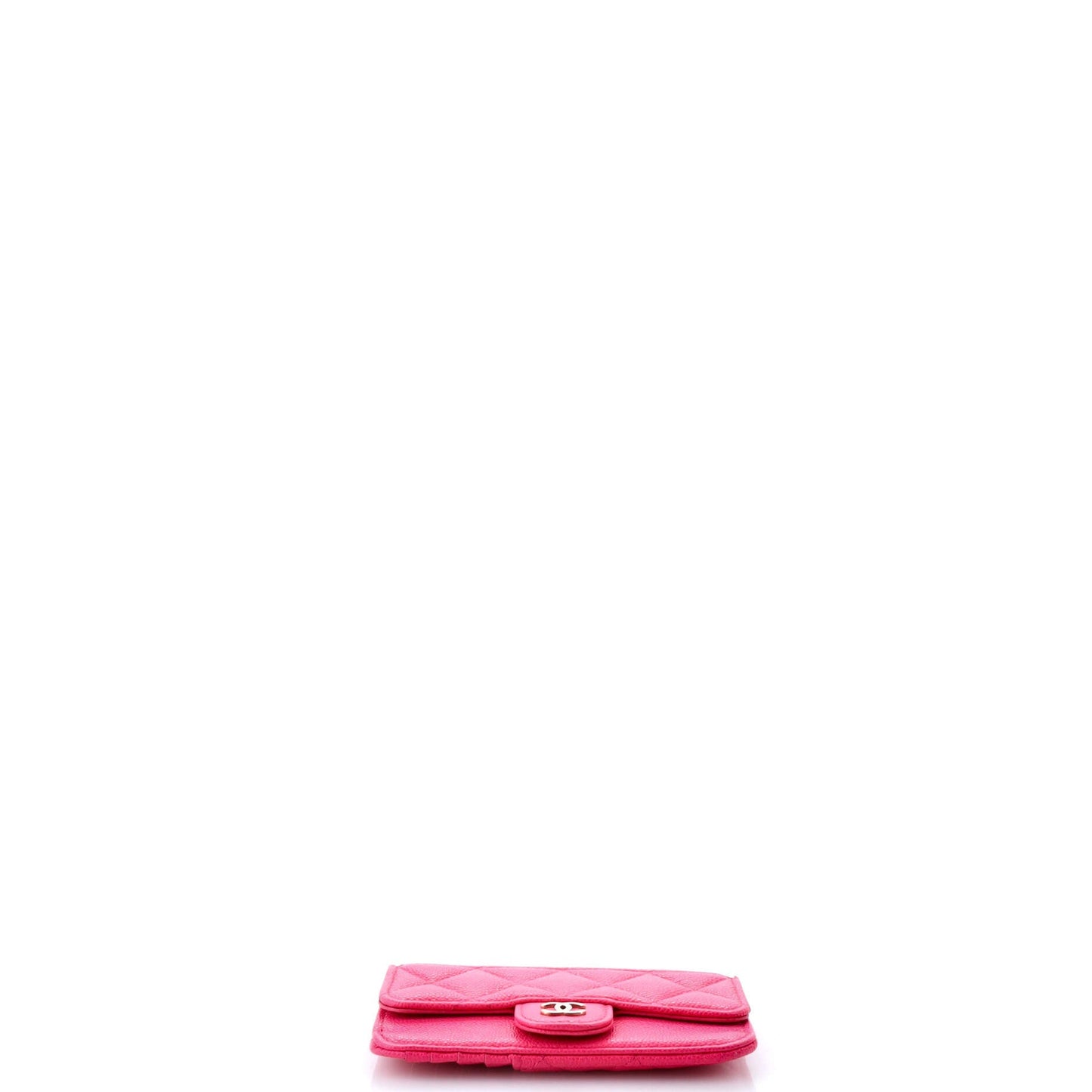 Flap Zip Card Holder Quilted Caviar