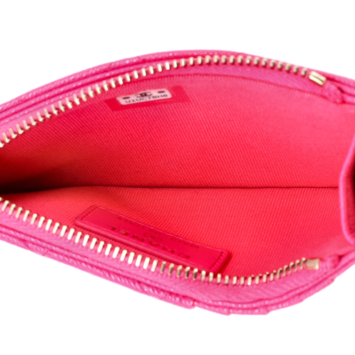 Flap Zip Card Holder Quilted Caviar