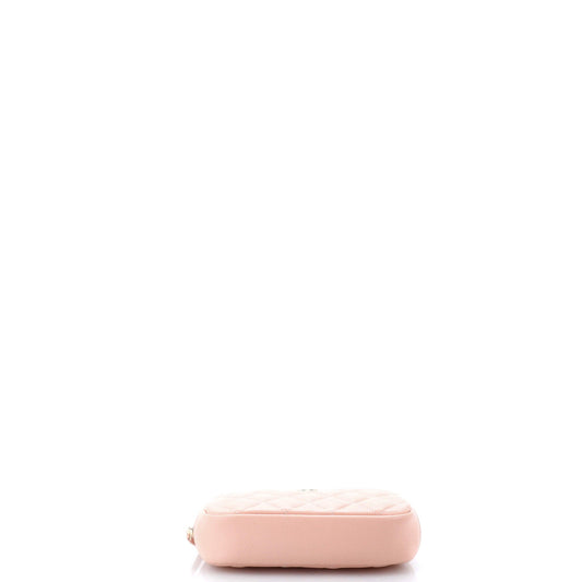 Curvy Cosmetic Pouch Quilted Caviar Small
