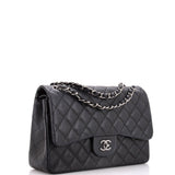Classic Double Flap Bag Quilted Iridescent Caviar Jumbo