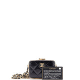 Framed Box Clutch with Chain Quilted Patent Mini