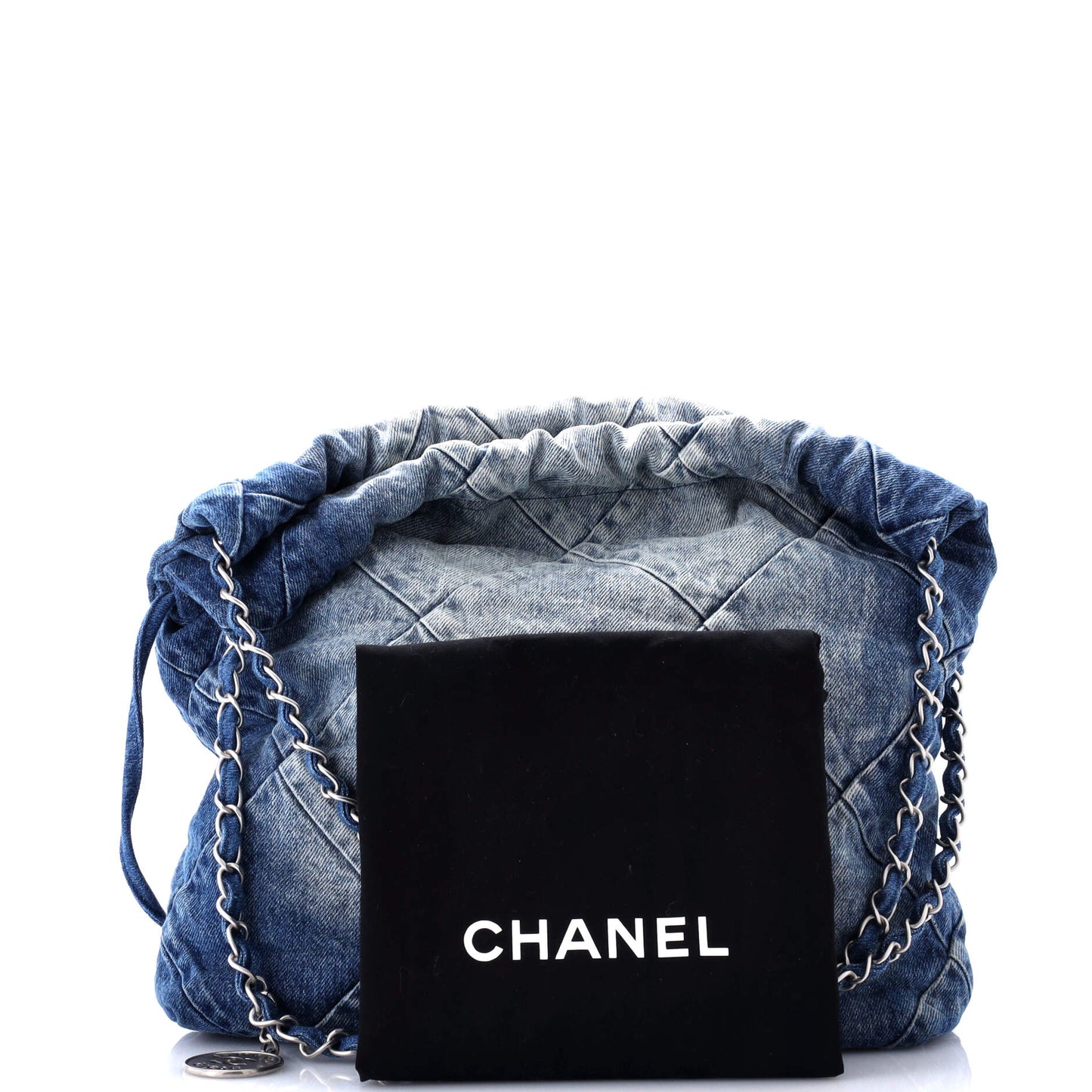 22 Chain Hobo Quilted Denim Small
