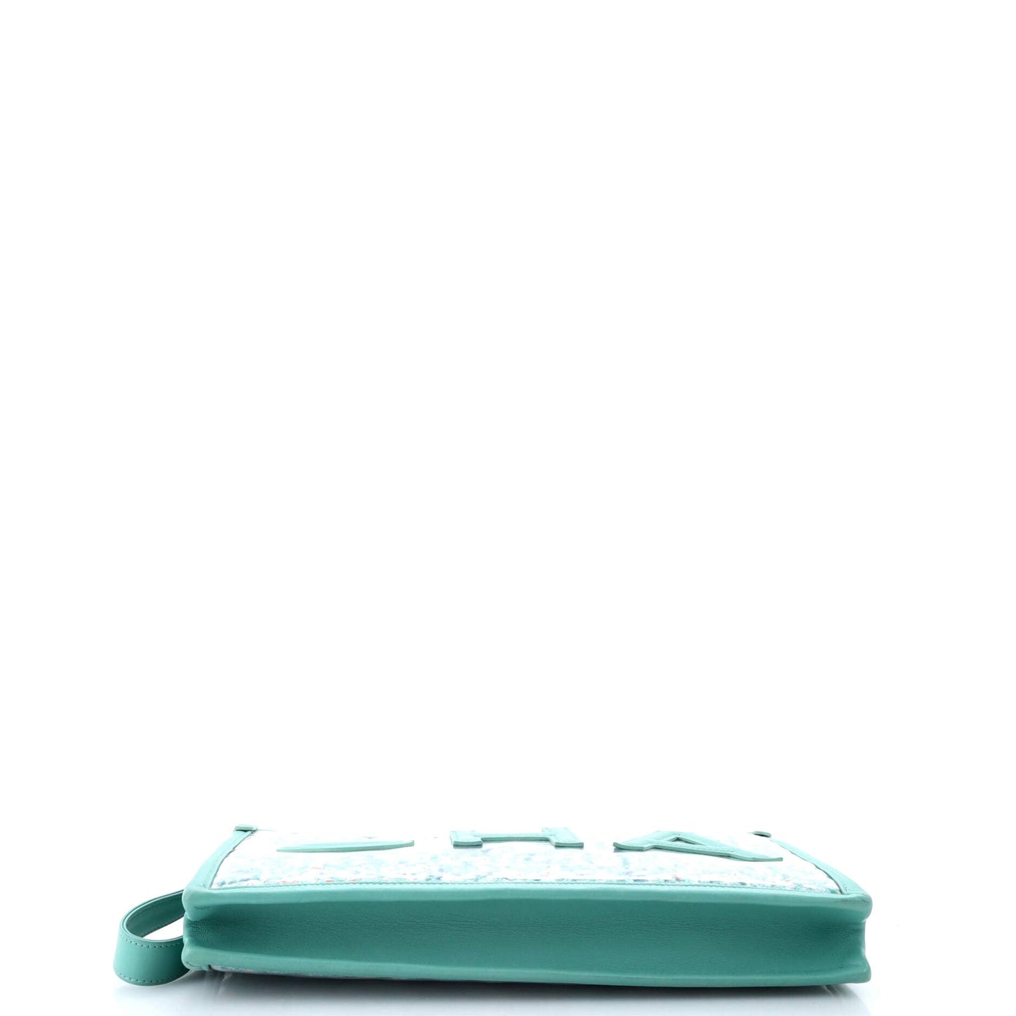 Logo Wristlet Clutch PVC Over Quilted Tweed Large