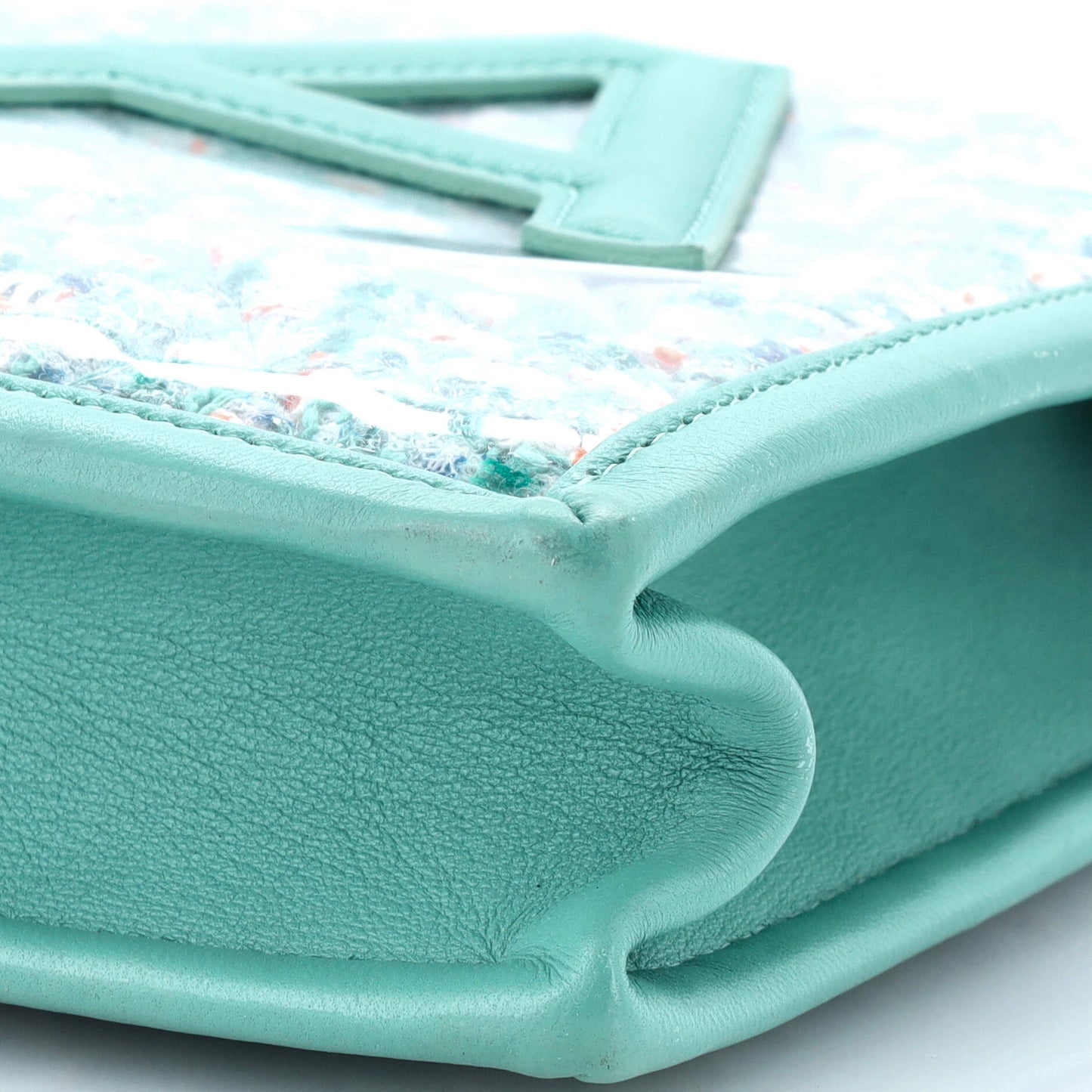 Logo Wristlet Clutch PVC Over Quilted Tweed Large