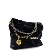 22 Chain Hobo Quilted Velvet with Sequins Small