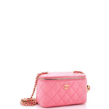 Pearl Crush Vanity Case with Chain Quilted Lambskin Small