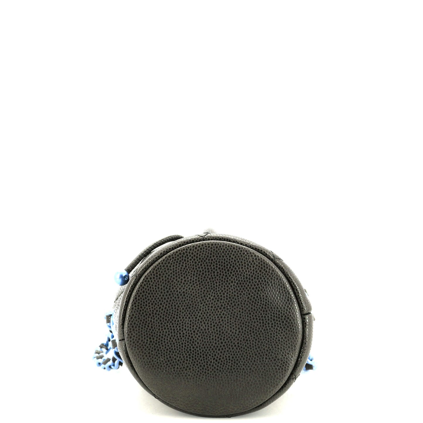 Twist Your Buttons Drawstring Bucket Bag Quilted Caviar Mini