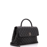 Coco Top Handle Bag Quilted Caviar Medium