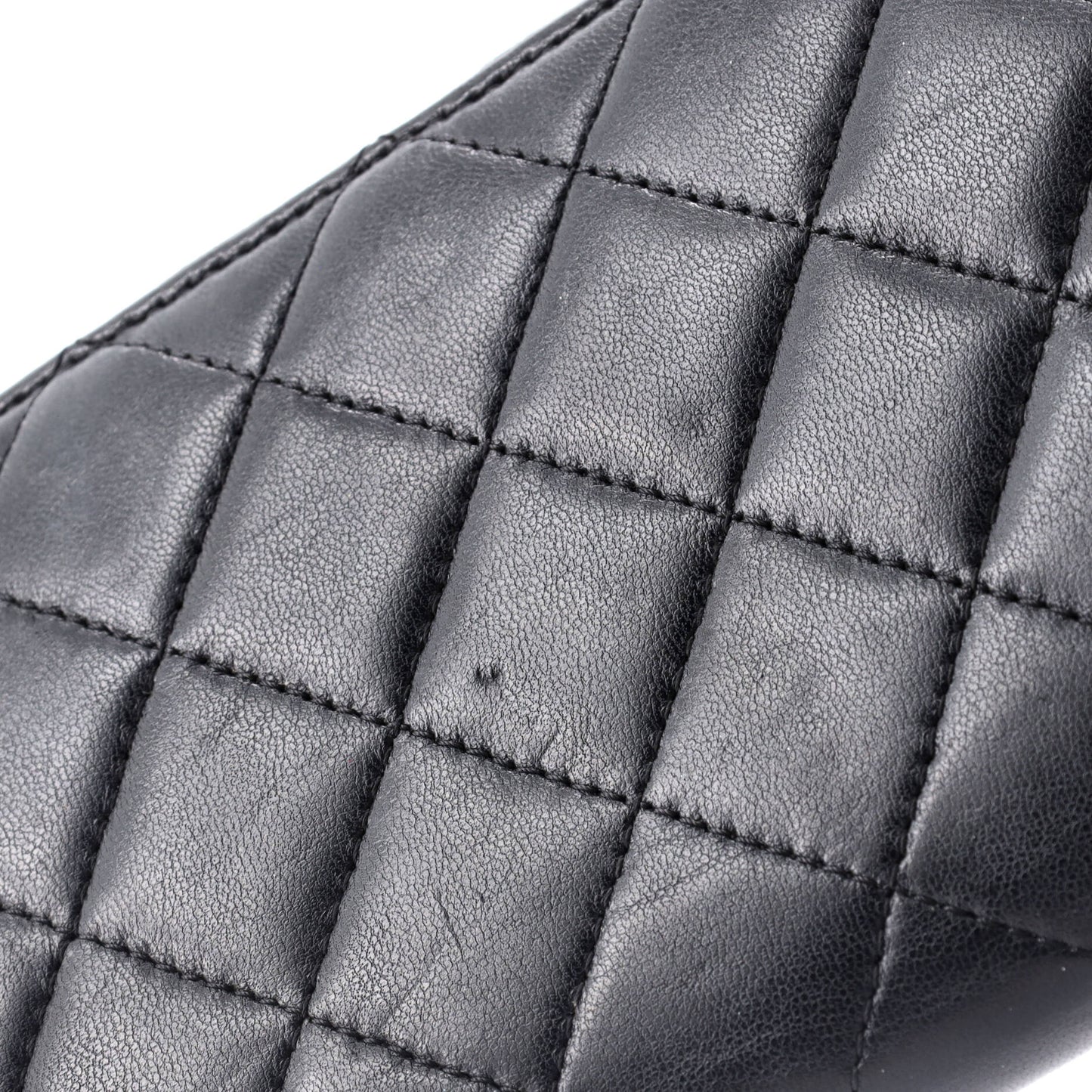 Zip Around Wallet Quilted Lambskin Long