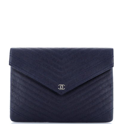 Statement Pouch Chevron Caviar Large