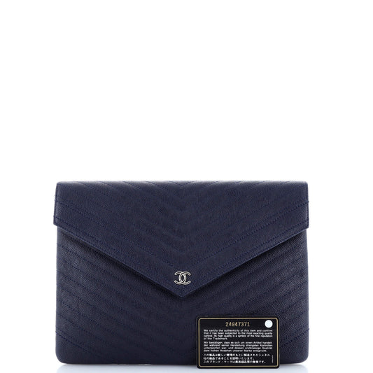 Statement Pouch Chevron Caviar Large