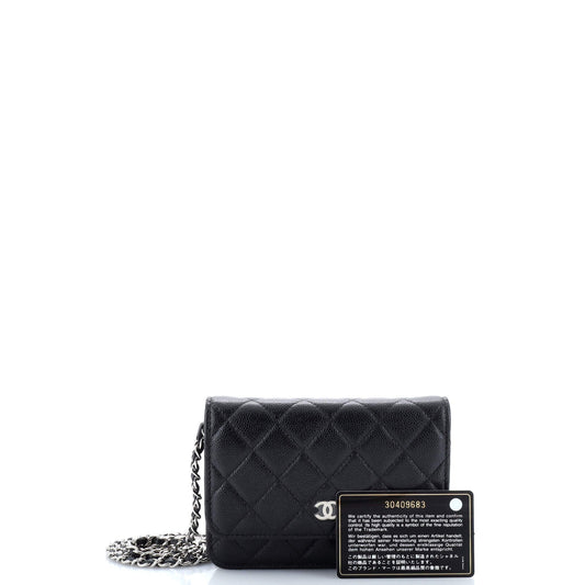 Wallet on Chain Quilted Caviar Mini