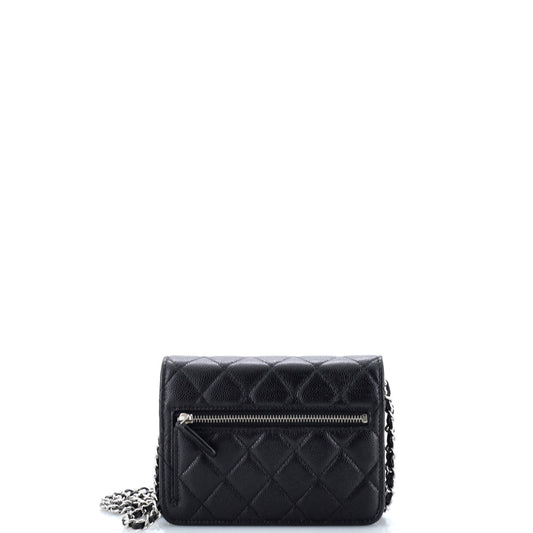 Wallet on Chain Quilted Caviar Mini