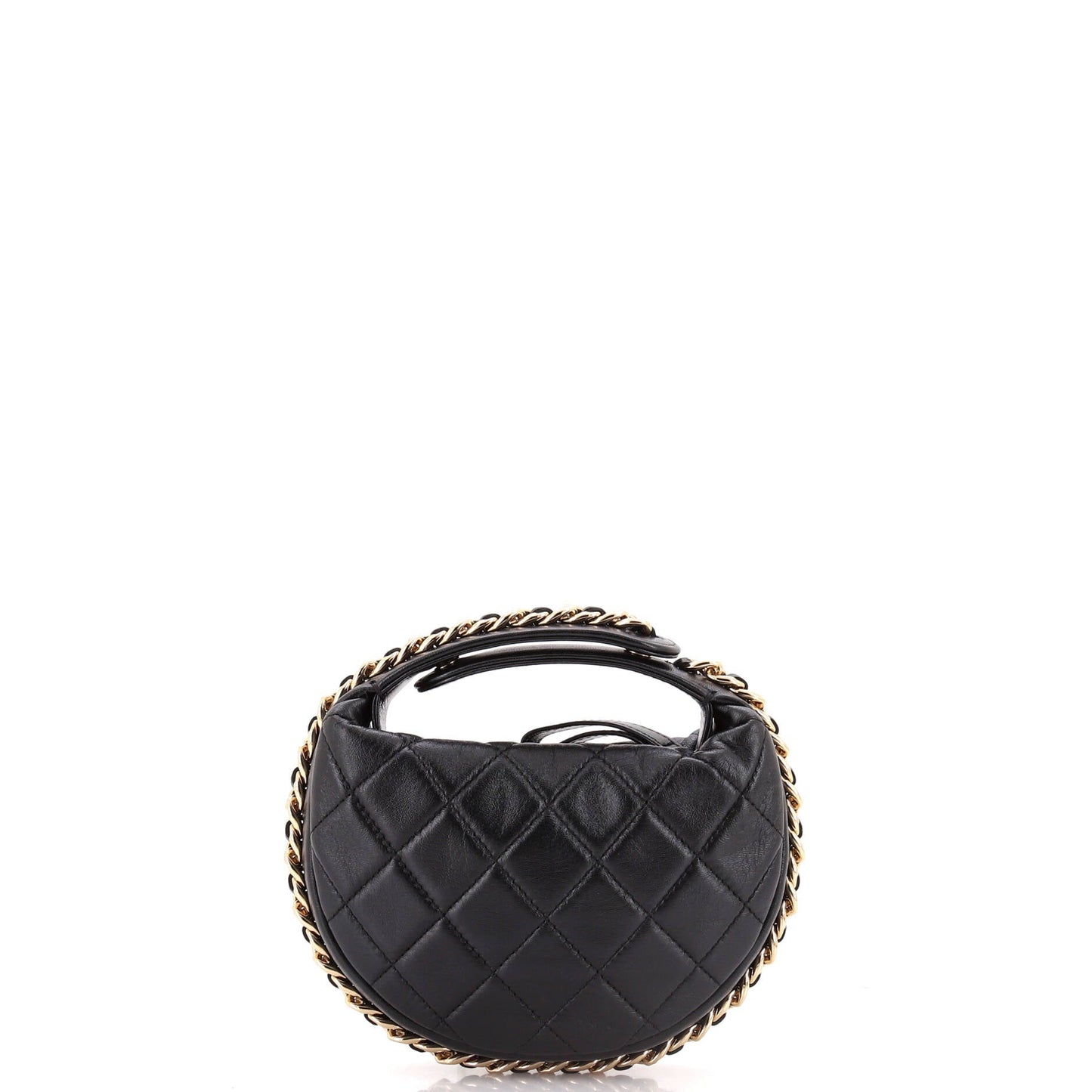 Chain Around Hobo Pouch Quilted Lambskin Mini
