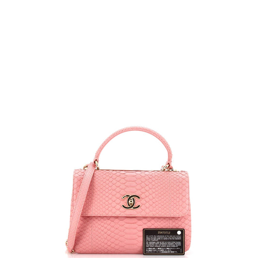 Trendy CC Top Handle Bag Python Small